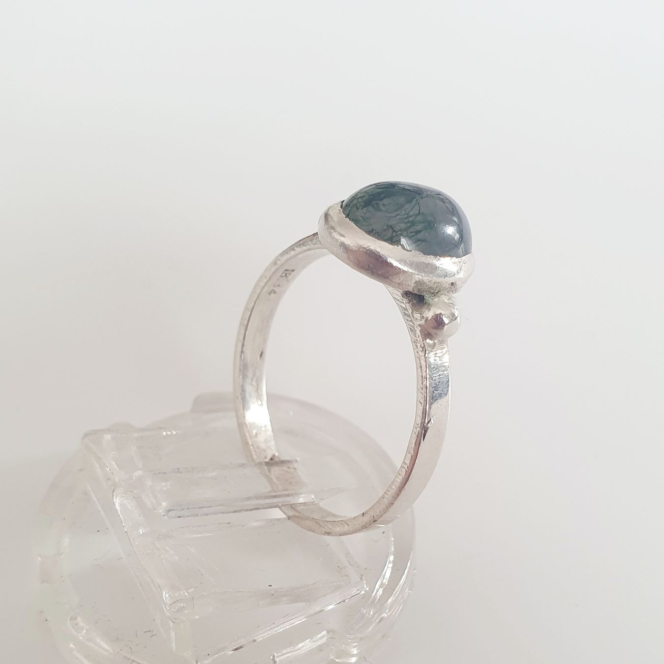 Anelli: Silberring 925 mit Moosachat Edelstein Ring Gr. 18.6 mm – Usato da Kreuzlingen venduto da Wunderkiste123 8