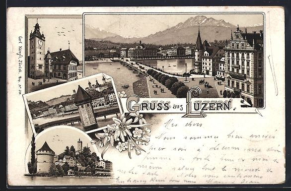 Cartoline postali: Vorläufer-Lithographie Luzern, 1895, Ge – Usato da Berlin venduto da bartko-reher