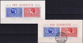 1937 Pro Juventute Block Nr. J83l-84l 1x gest.+ 1x postfr.**
