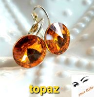 Ohrringe mit Swarovski Rivoli Kristallen 14mm => 9 Farben