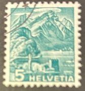 Neue Landschaftbilder 1936-42 5 Rp mit Kontrollaufdruck