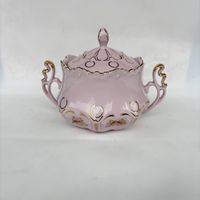 Rosa Porzellan Zuckerdose, vintage, neu in Box