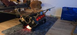 Einzigartiger Motoren-Couchtisch mit Glasplatte, Top Zustand
