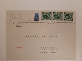 Briefumschlag + Briefmarken 1952