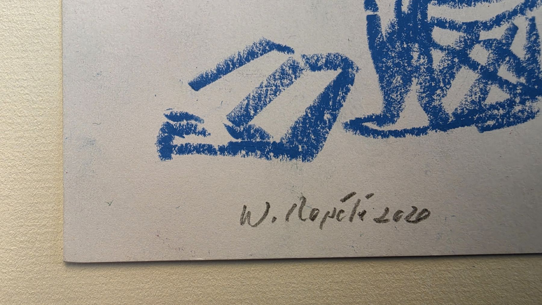 Gemälde: Walter Ropélé Original Fettkreidezeichnung , handsigniert – Gebraucht aus Emmenbrücke von Kunstankaufverkauf 2