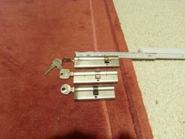 3 Sicherheitsschlösser 11 und 10 und 9cm mit Schlüssel