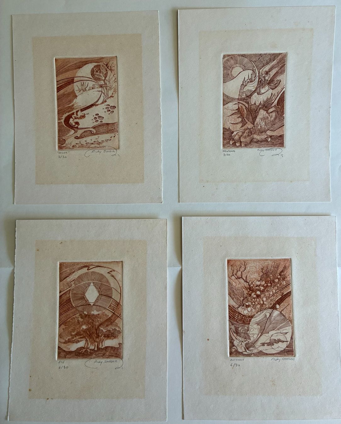 Gravures: Ricky Barbier  gravures "4 saisons" – D'occasion à Moutier par Lebaladin63