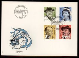 1990, FDC, Portraitmarken (Nr. 801–804)
