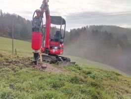 Triebwerk Erdbohrer Kegelspalter Bagger