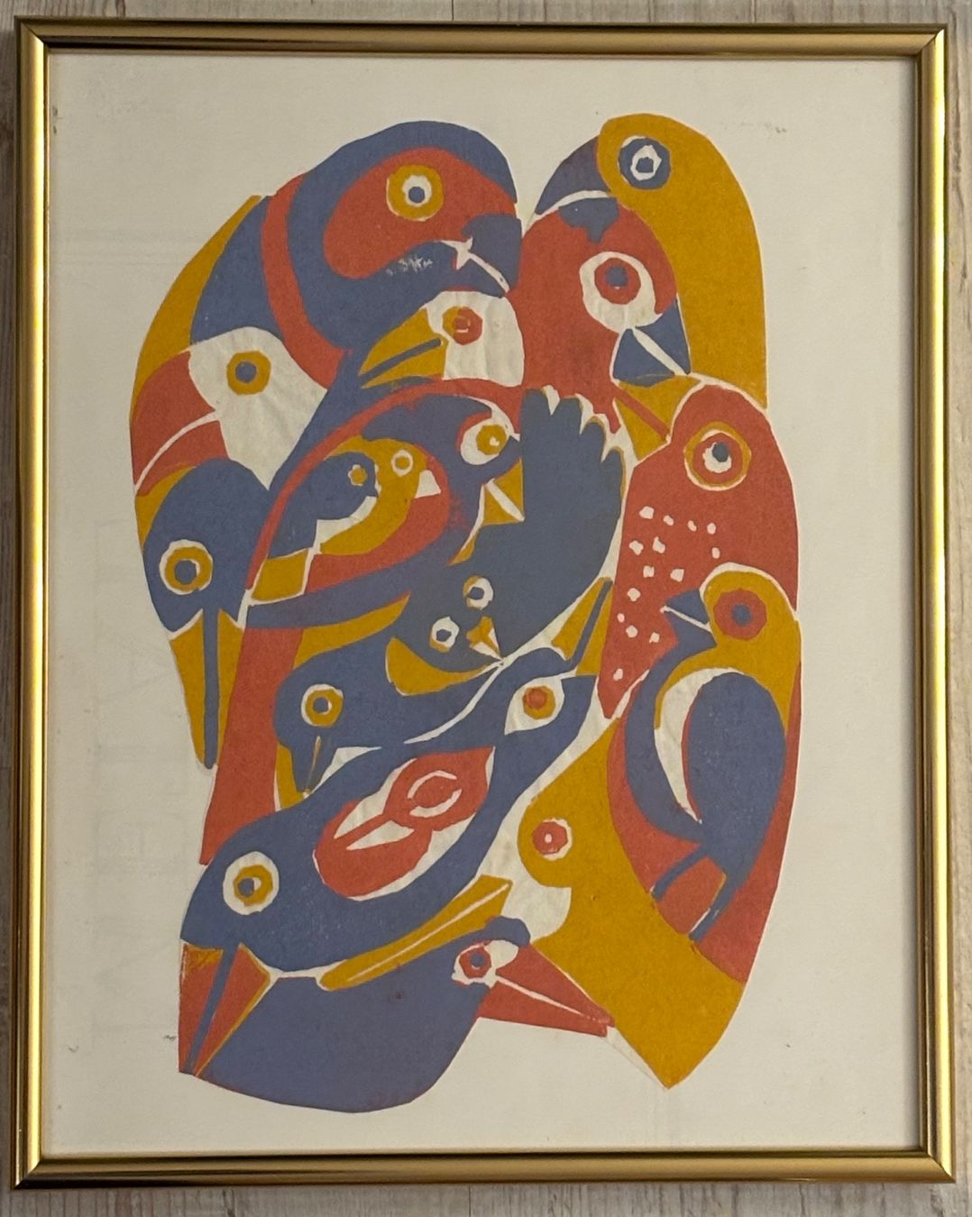 Dipinti: WALTER WINTER, 1986 Mischtechnik, farbenstarkes Vogelmotiv – Usato da Rütihof venduto da til_68lp