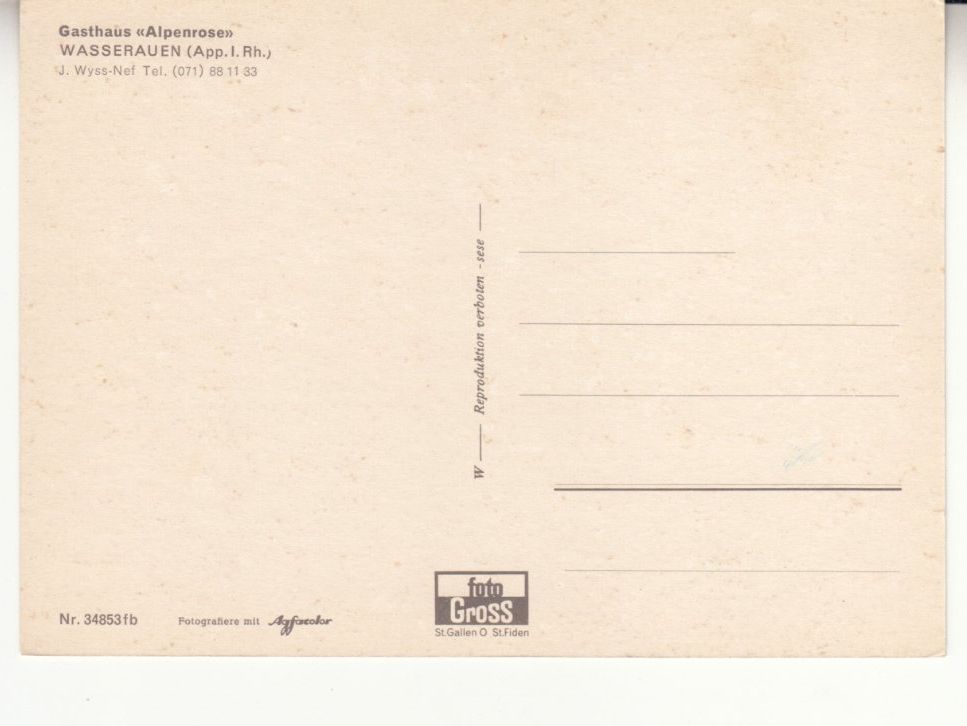 Cartoline postali: Wasserauen Alpenrose ca. 1970 – Usato da Bürglen TG venduto da StampGraf 1