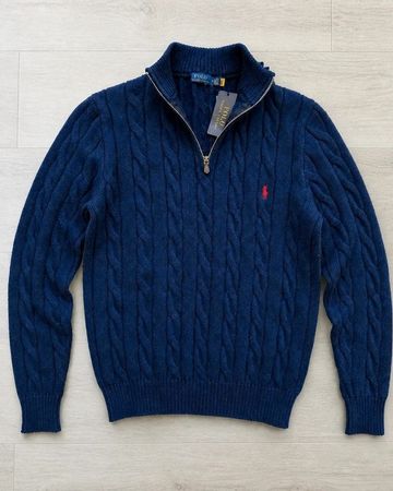 Ralph Lauren Cable Knit Sweater (M) Navy blue