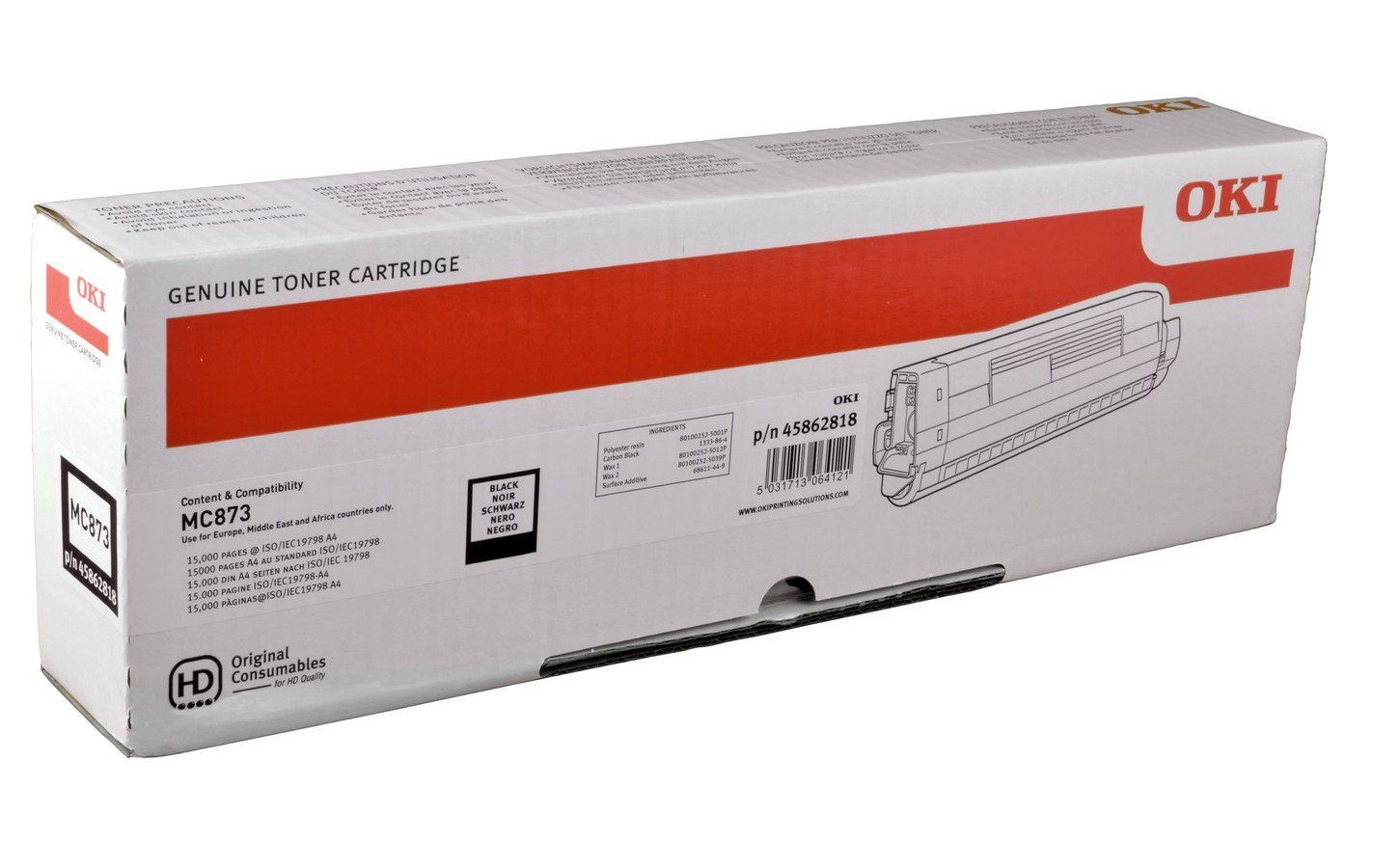 Oki Cartucce per stampanti & toner: Original Oki MC873, Oki MC883 black Toner, 45862818 – Nuovo e nell'imballaggio originale da Glattbrugg venduto da copytron