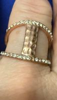 Exklusiver Ring, 19 cm, Gold Optik mit Steinchen, Top!