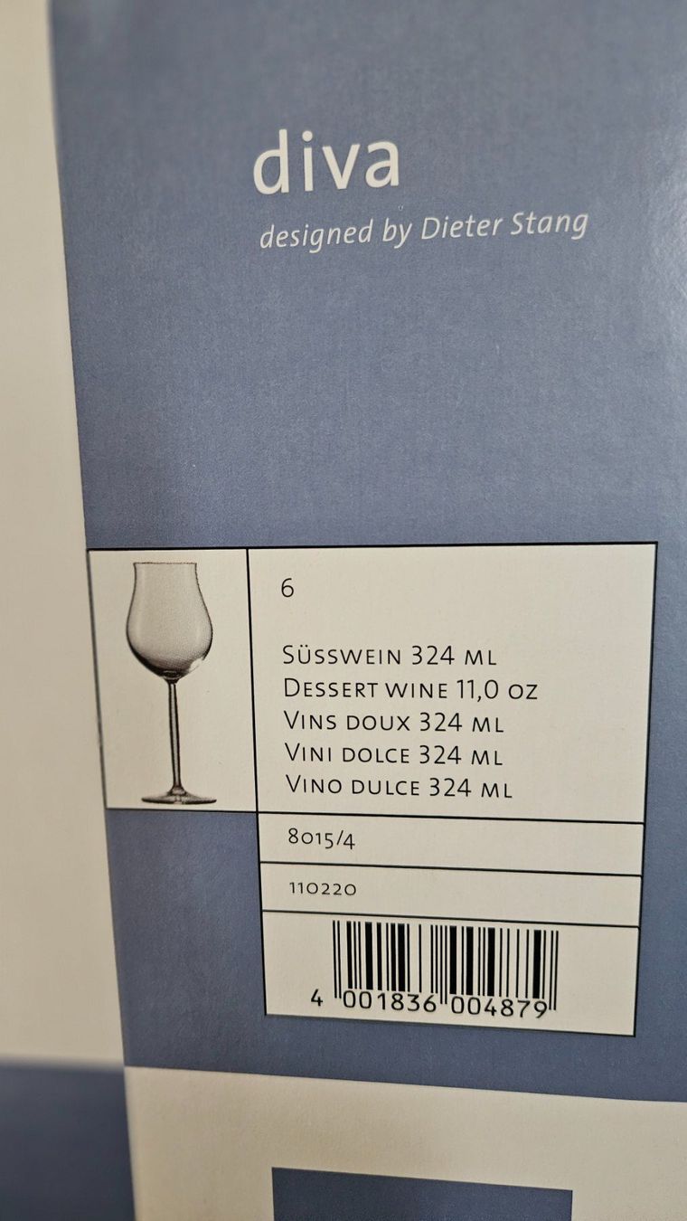 Zwiesel Bicchieri: 12 Süsswein-Gläser Schott Zwiesel – Nuovo e nell'imballaggio originale da Seengen venduto da babawid 5