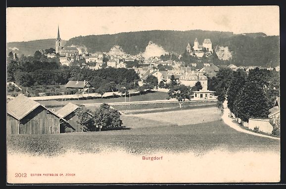 Ansichtskarten: Burgdorf, Ortsansicht mit Kirche und Sch – Gebraucht aus Berlin von bartko-reher