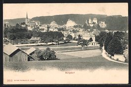 Burgdorf, Ortsansicht mit Kirche und Sch