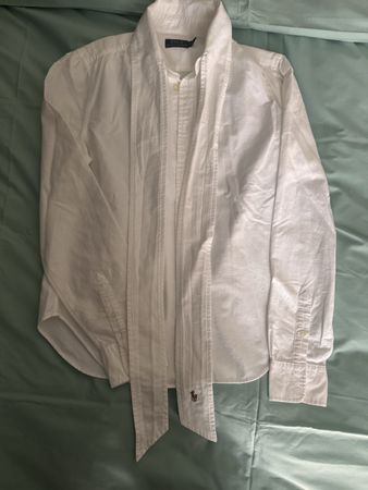 Polo Ralph Lauren Bluse Weiss mit Schleife, Grösse 6