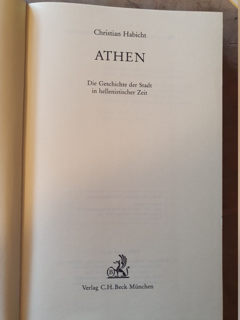 Libri: Athen Christian Habicht C.H. Beck – Usato da Zürich venduto da loosebone 1