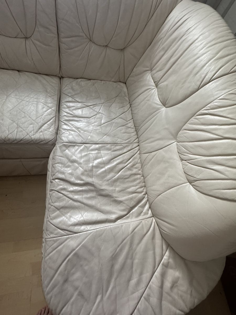 Divani: Cream Leather Corner Sofa with Storage - Bargain! – Usato da Bülach venduto da Hrica21 1