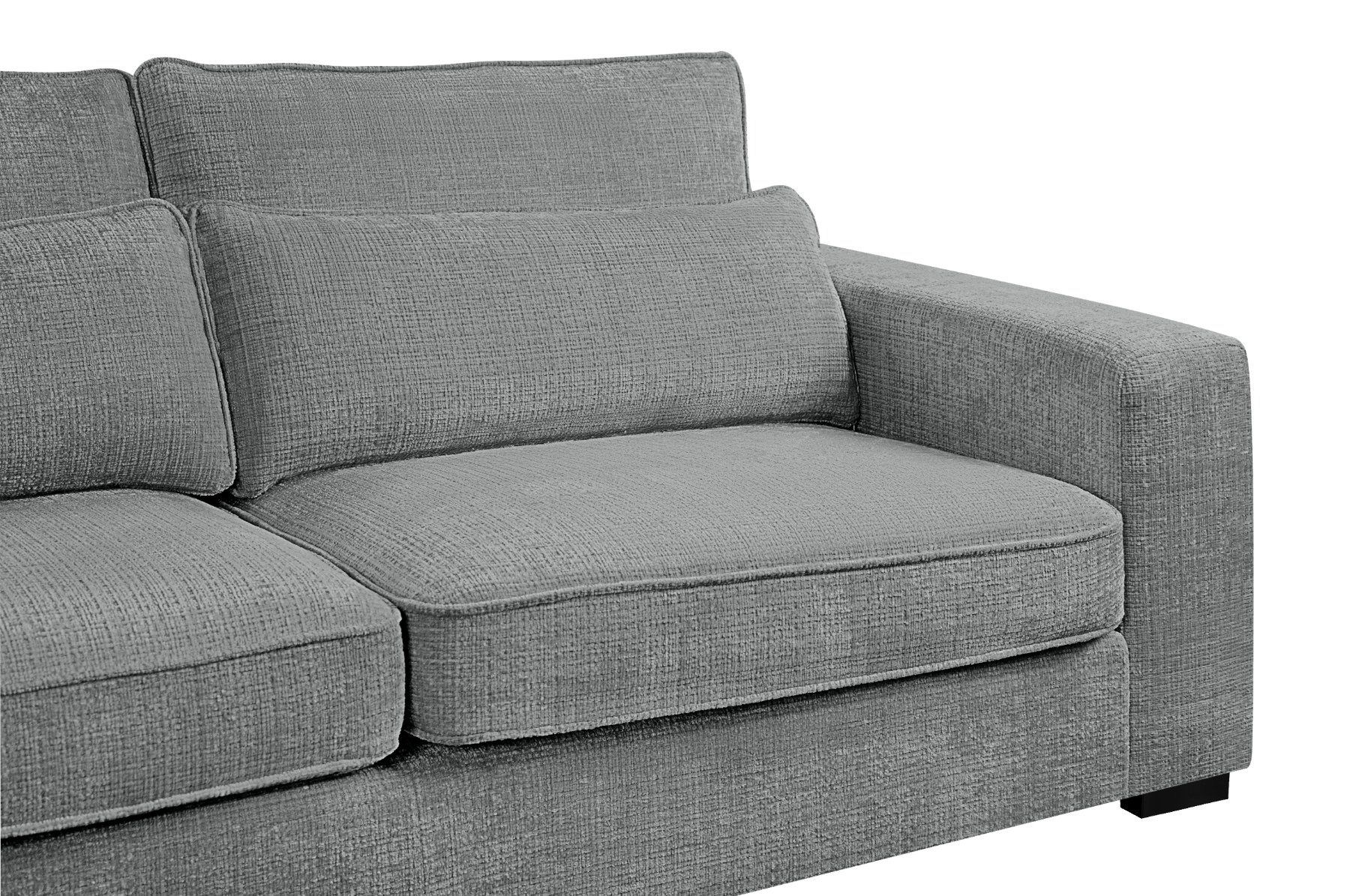 Divani: DESIGN ECKSOFA WEBSTOFF GRAU INKL NIERENKISSEN -50% – Nuovo e nell'imballaggio originale da Recherswil venduto da Moebel_Outlet 4