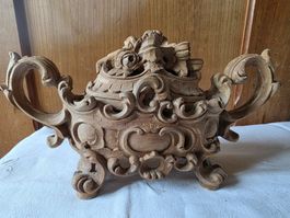 Schnitzerei Holz Skulptur Dose Schatulle