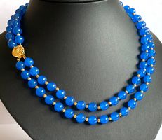 KETTE HALSKETTE STEINKETTE EDELSTEINKETTE JADE KEIN GLAS!