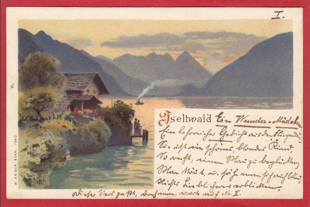 Cartoline postali: ISELTWALD BRIENZERSEE LITHO – Usato da Grüningen venduto da Kartenlaube