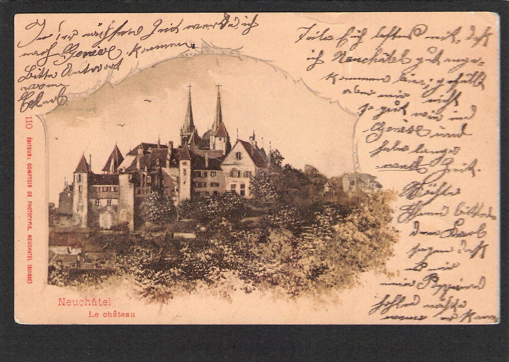 Cartoline postali: Litho, NE Neuchâtel , 1899 – Usato da Reichenburg venduto da Pipo-67