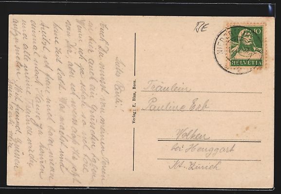 Cartoline postali: Niedermuhlern, Teilansicht mit Bäumen – Usato da Berlin venduto da bartko-reher 1