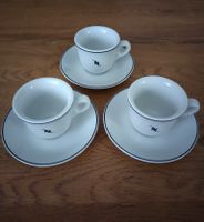 Set 3 Nespresso Espresso Kaffee Tassen mit Unterteller