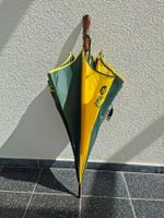 Regenschirm  ROLEX  dunkelgrün/gelb  Holzgriff  gross