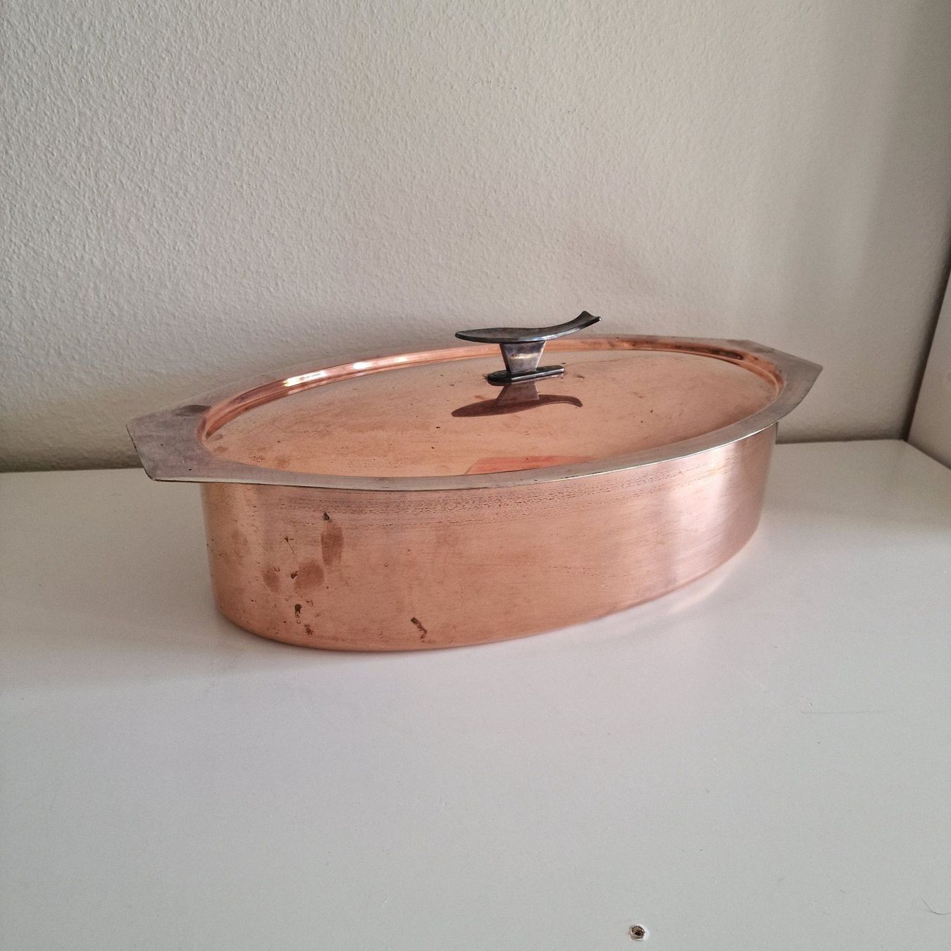 Padelle: Großer ovaler Kupferbehälter mit Deckel SPRING IX – Usato da Birr venduto da dem_9xtm