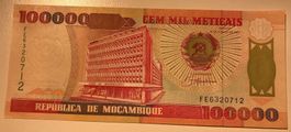 Mosambik 100‘000 Meticais 1993 Neuwertig