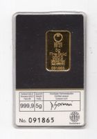 (1304) Goldbarren 5 g, stgl, kinebar