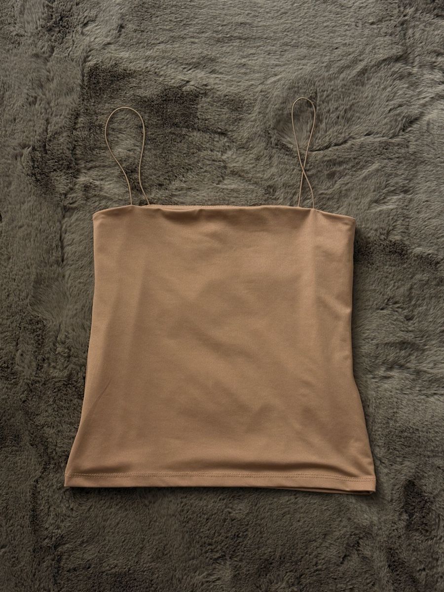 Camicette, T-shirt & Top: Sommer Top mit Spaghetti Träger Beige – Nuovo (secondo la descrizione) da Meilen venduto da vivi2377