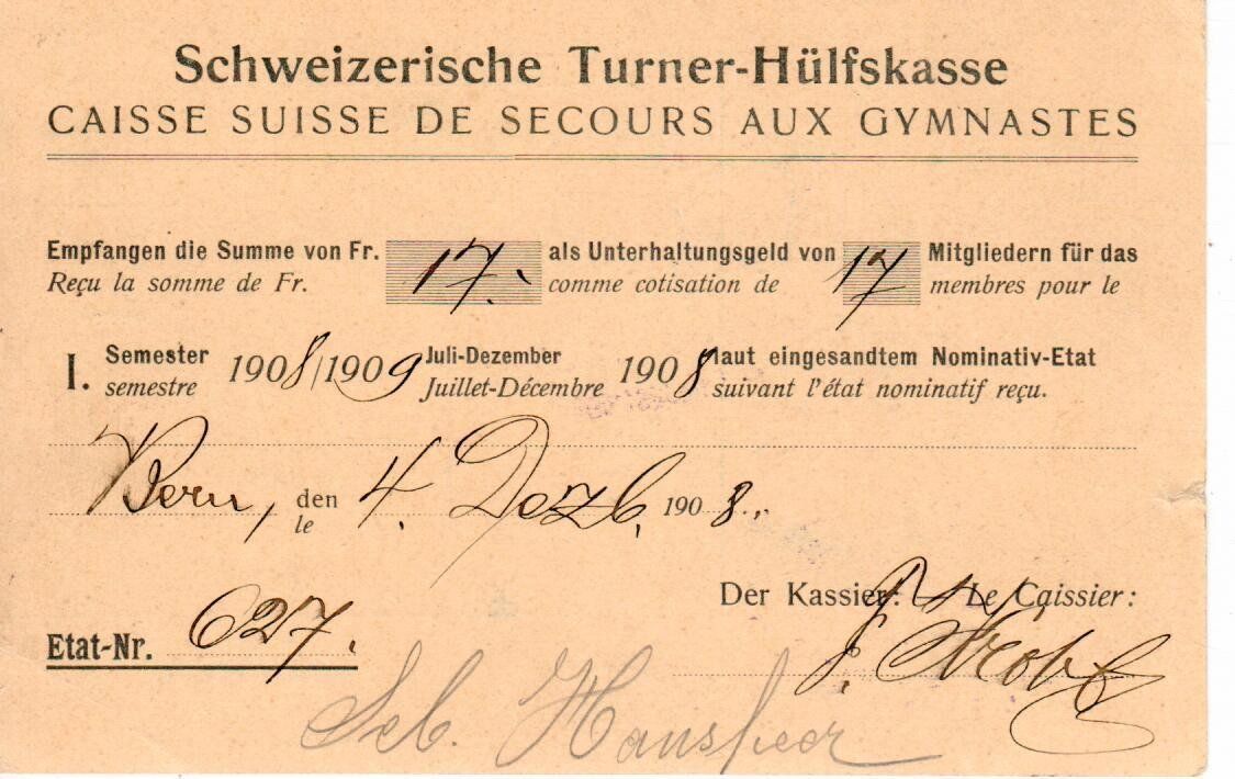 Tutti i francobolli: PK, Schweiz, Turner Hülfskasse 1908 – Usato da Wolhusen venduto da Curver9 1