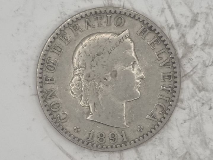 Alle Münzen: 20 rappen 1891 – Gebraucht aus Bure von chap981
