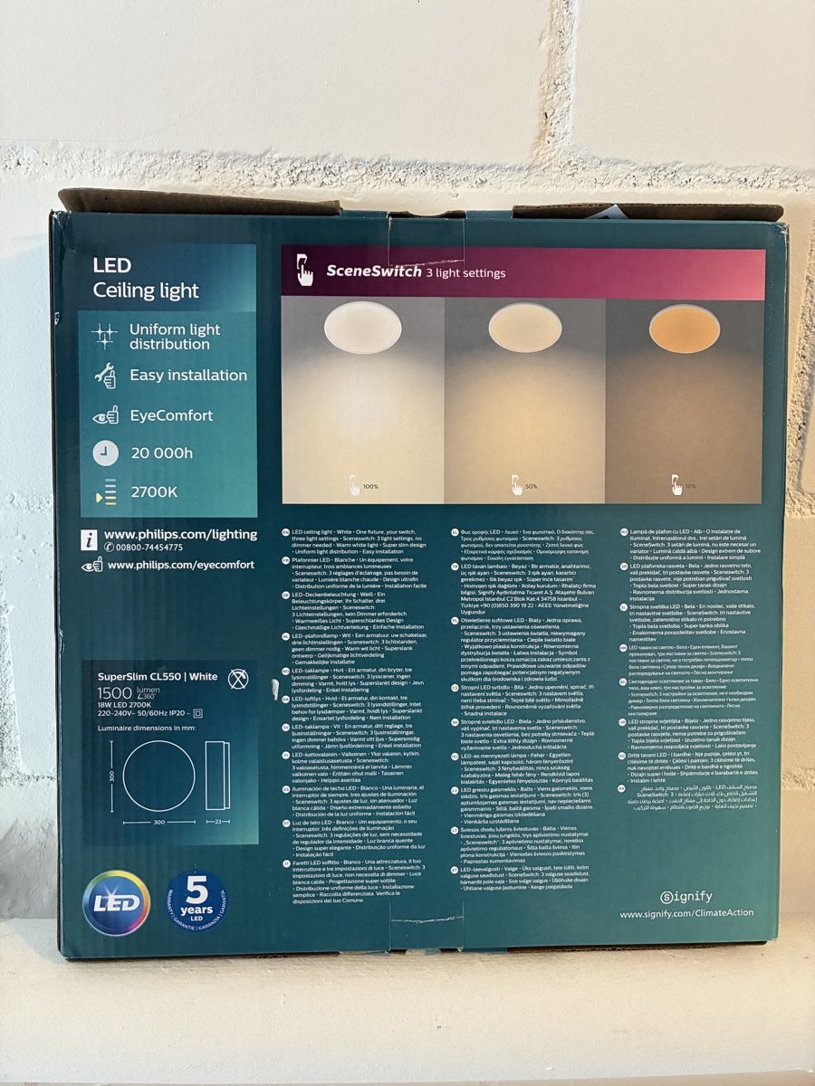 Philips Lampadari & plafoniere: Philips LED Deckenleuchte SuperSlim CL550 SceneSwitch Neu – Nuovo e nell'imballaggio originale da Rüthi (Rheintal) venduto da Mandalorianer 1