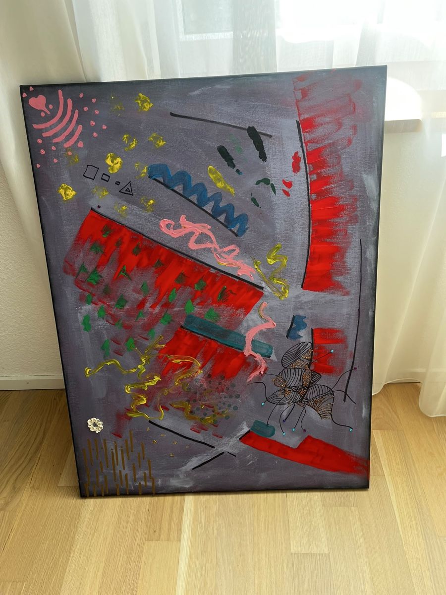 Poster & Bilder: Abstrakte Malerei Leinwand Acryl Mischtechnik 65x85 – Neu (gemäss Beschreibung) aus Zürich von JasminNebl