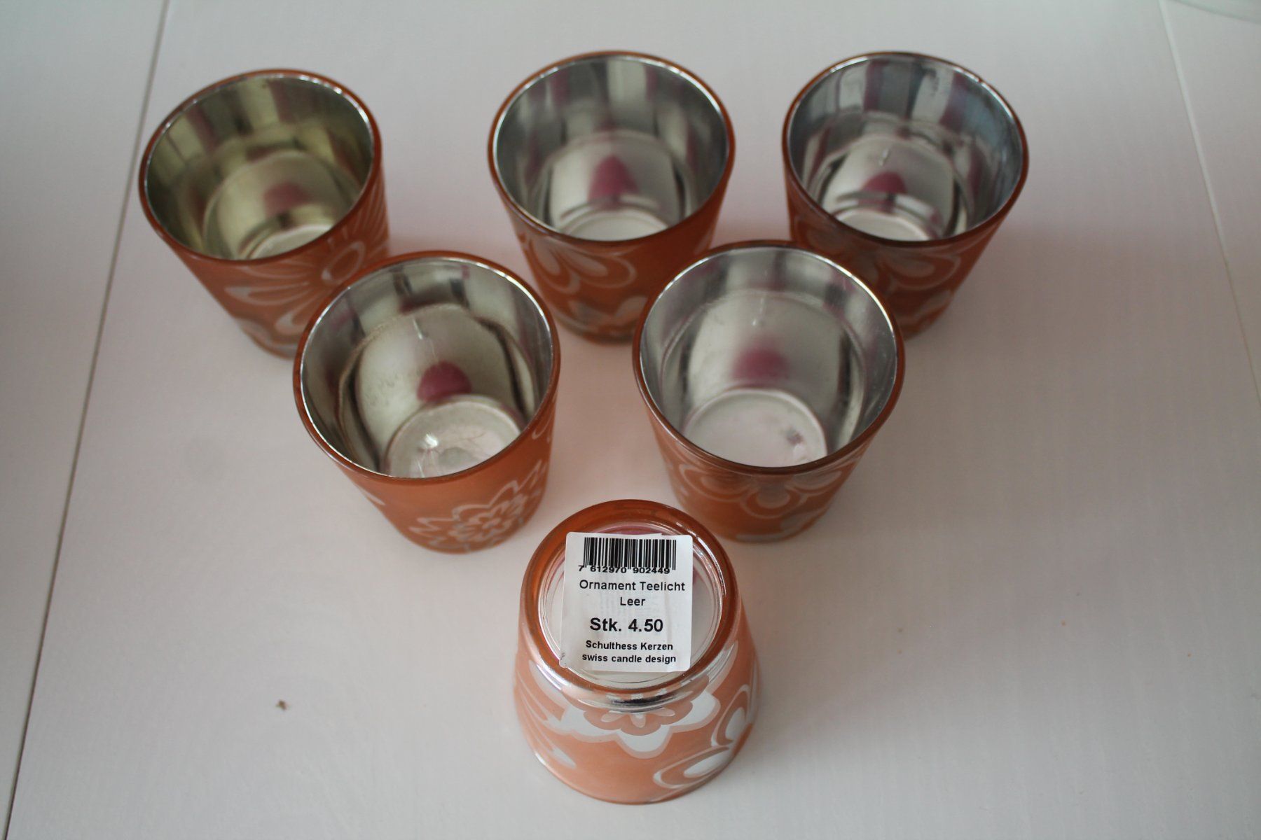 Migros Tutte le decorazioni: 6er Set Windlichter mit Spitze, Neu, Blumen Rosegold – Nuovo e nell'imballaggio originale da Hüttwilen venduto da pinti55 1