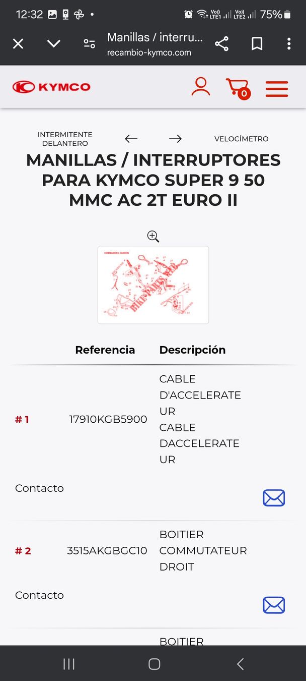 Alle Rollerersatzteile: Cable accélérateur Kymco 17910-KGB5-900 – Neu und originalverpackt aus Ursy von etisaf 5