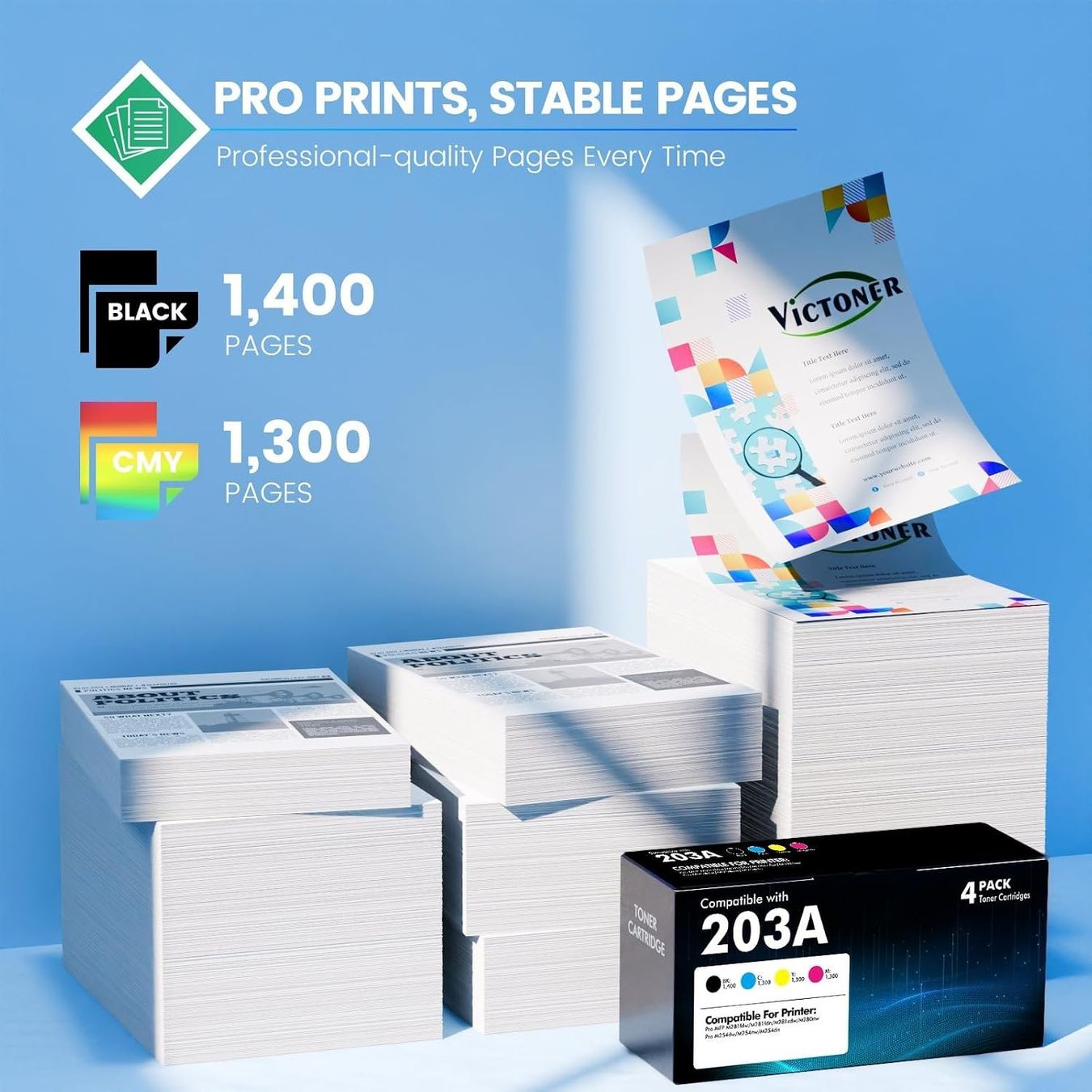 Hewlett Packard Cartucce per stampanti & toner: Toner Set 4 Farben kompatibel mit 203A Multipack – Nuovo e nell'imballaggio originale da Schaffhausen venduto da smarastore 2