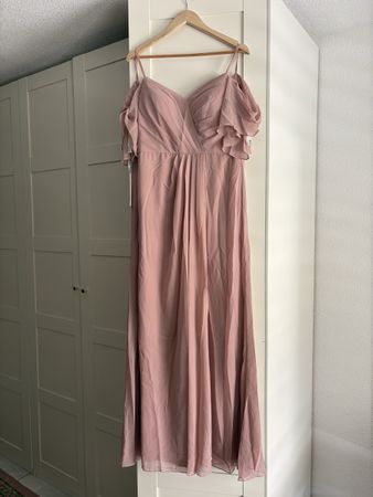 JJ’s House maxi bridesmaid dress in Dusty Pink