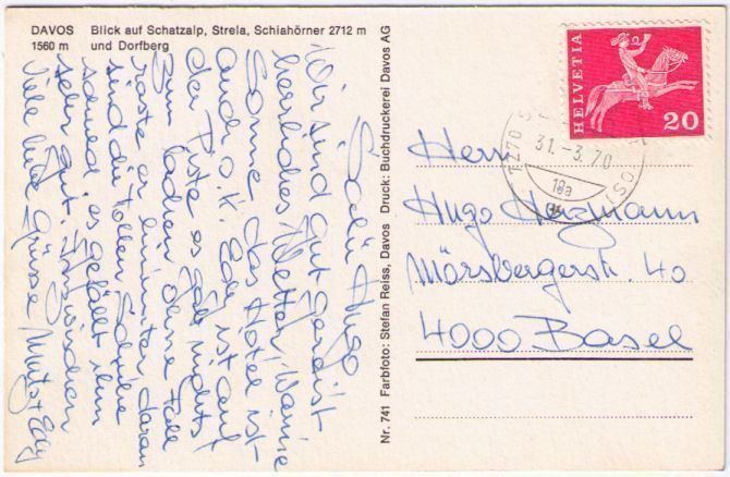 Cartoline postali: Davos mit Schatzalp + Strela – Usato da Binningen venduto da Mountainrider 1