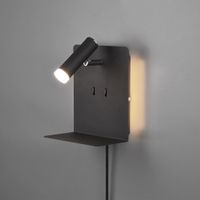 LED Wandleuchte, Schwarz, 16 cm x 20 cm