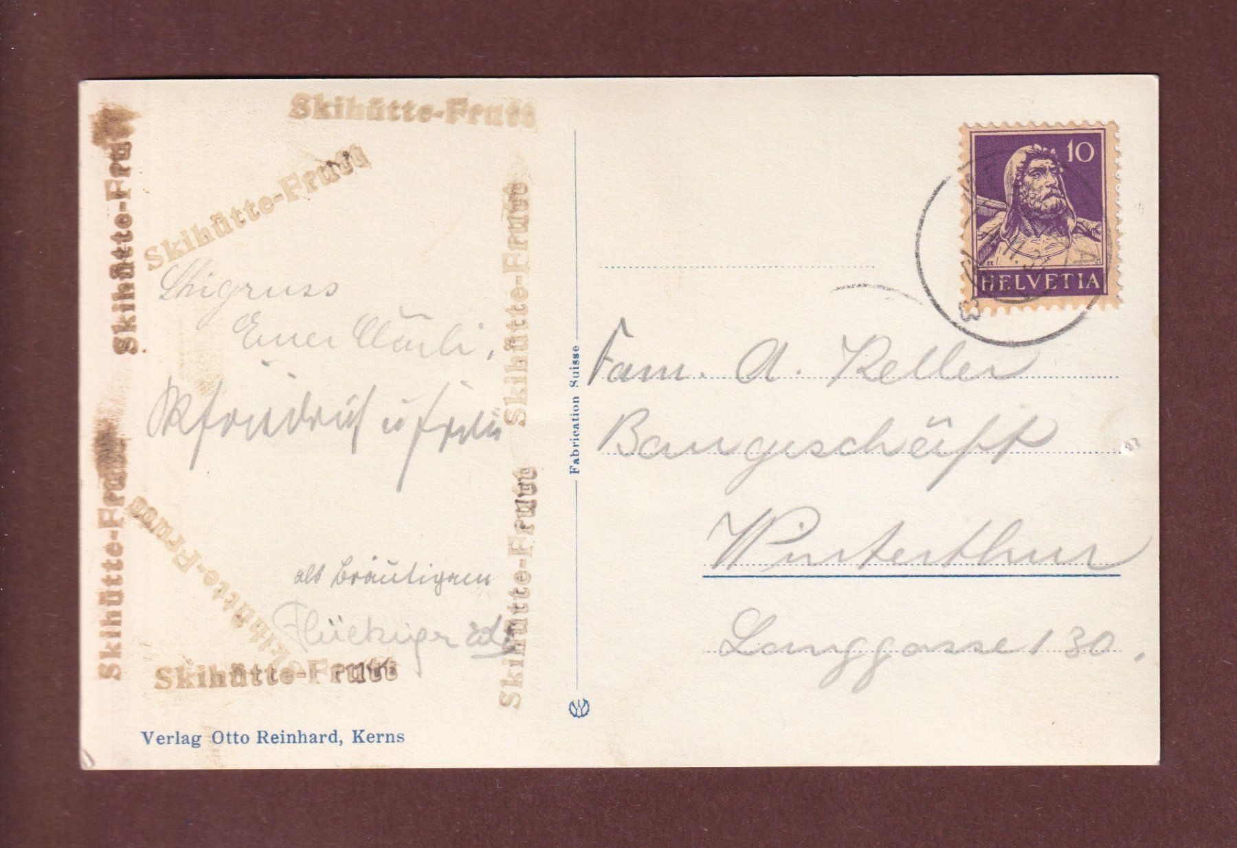 Cartoline postali: FRUTT - Skigebiet - 1934 – Usato da Pully venduto da nicecards-shop 1