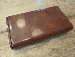 Vintage Vollholz Schmuckschatulle Holzbox 18x10x3 cm