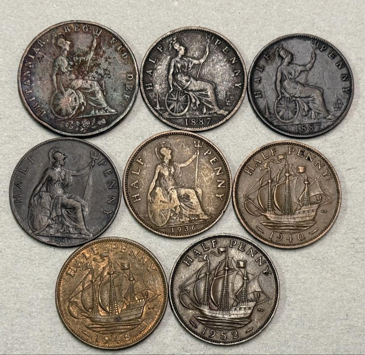 Tutti le monete: Großbritannien - Sammlung Half Pennys – Usato da Zürich venduto da daki81