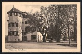 Schaffhausen, Schützenhaus mit Brunnen